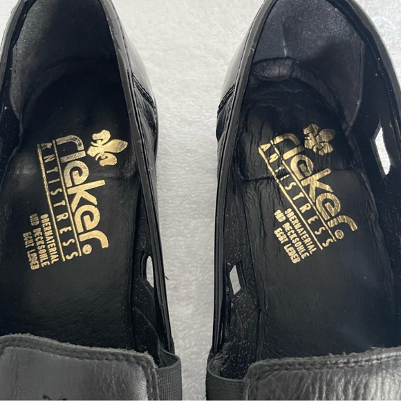 Rieker Women's Black Cutout Loafers Size 9 US/ EU 41 - Picture 9 of 12